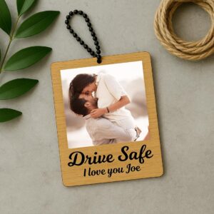 Drive Safe – Personalized Wooden Car Hanger-3x2.5"