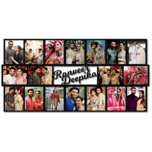 Anniversary Personalised Wooden photo frame, Customized Collage Photo Frame with 18Photos and Couple Name