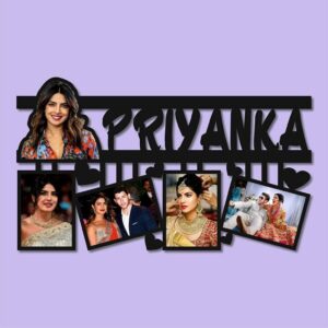 Wooden Customized Photo Frames with 5Photos & Name for Birthday, Anniversary and more