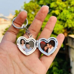 Personalised Heart Photo Frame Keychain