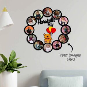 Round Wooden Photo Frame With Name