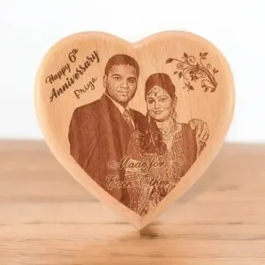 Personalized Laser Engraved Wooden Photo Frame for Anniversary
