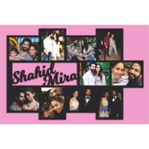 Customized Couple Collage Wooden Photo Frame Gifts For Anniversary, Birthday, Valentines Day, Karwa Chauth