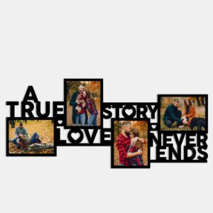 Customized photo frame true love story personalized wooden photo frame with photos (12X24 inch)
