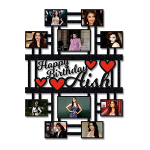 Customized Birthday Wooden Photo Frame 10Photos with Name Best gift for sister, wife and girlfriend