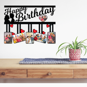 Personalized Collage Happy Birthday Wooden Photo Frame Gift with Name