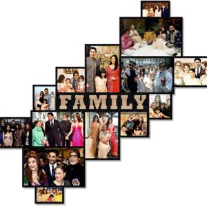 Personalized Family Wooden Photo Frame with black border finishing, customized family photo frame gift