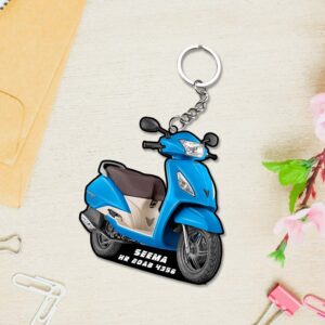 Scooty Keychain With Name