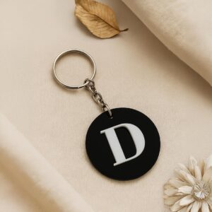 Personalized Round Acrylic Initial Keychain