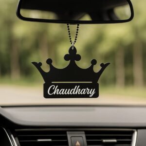Crown Shape Customized Car Hanger – Black Acrylic